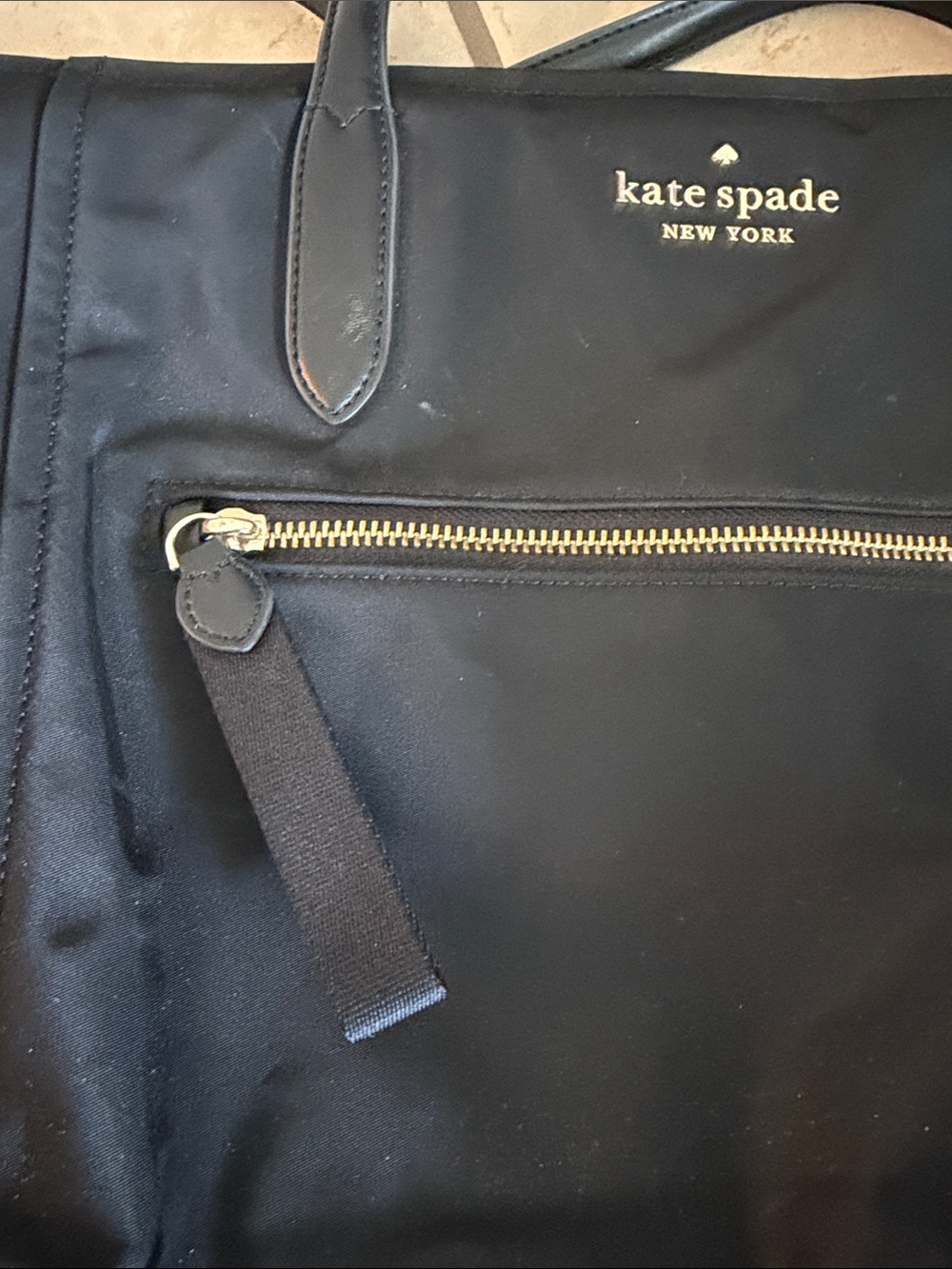 kate spade black nylon tote with detachable pouch - Picture 3 of 9